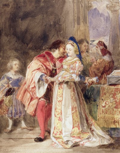 Portia y Bassanio, c.1826 de Richard Parkes Bonington